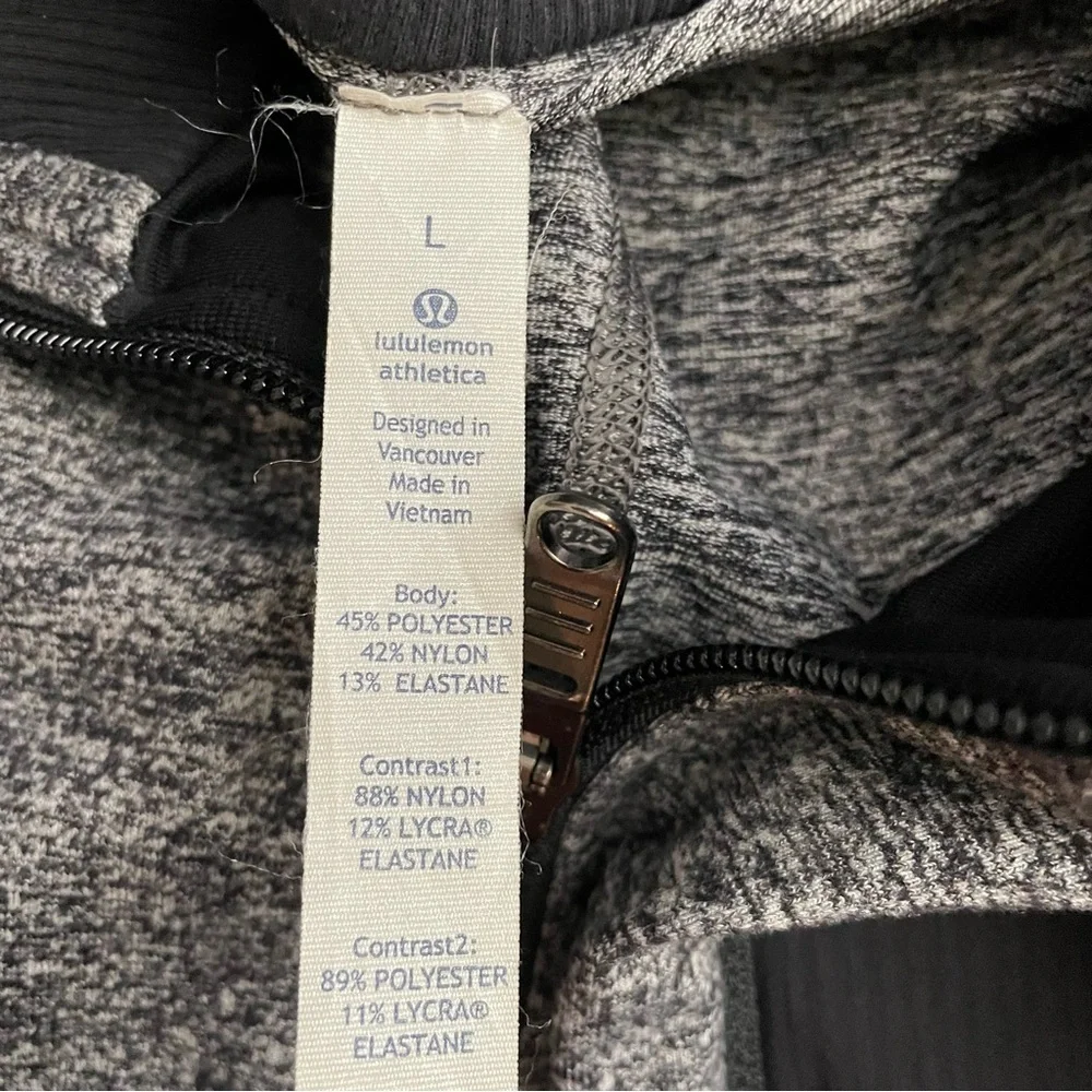 Lululemon Men’s Prepost Full Zip Jacket Gray Black Size Large